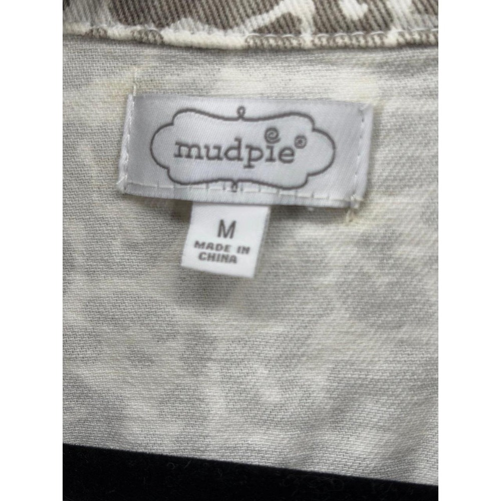 Mud Pie Leopard Print Boyfriend Jacket, White/Gray Animal Print, Women's Sz M - Picture 2 of 6